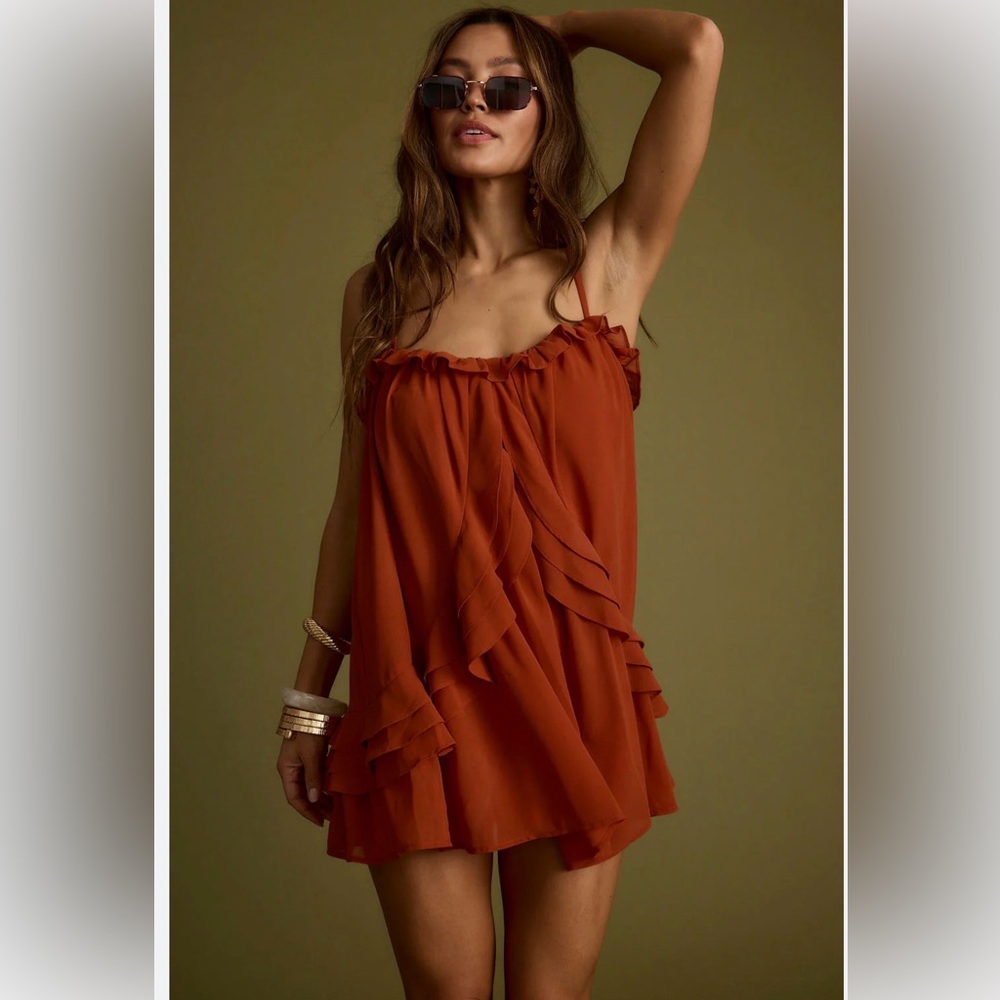 NWT 12th Tribe Golden Hour Rust Mini Dress